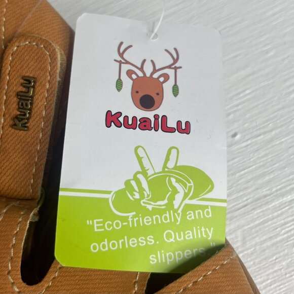 KuaiLu Eco-Friendly Sandals Womens 10.5 Tan Slides With Arch Support Durable New - Picture 6 of 10